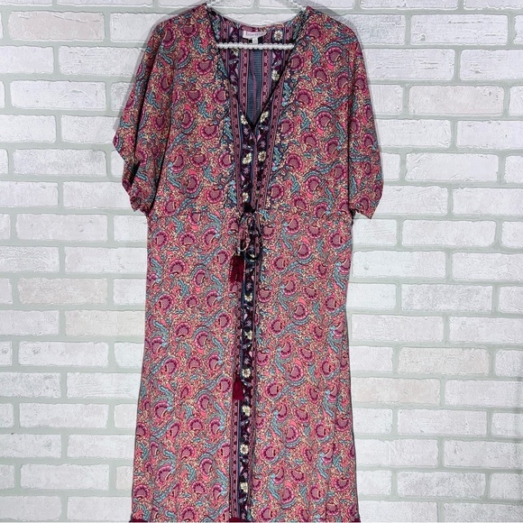 Anthropologie Boemo Paisley Maxi Boho Dress Size M - Picture 3 of 10